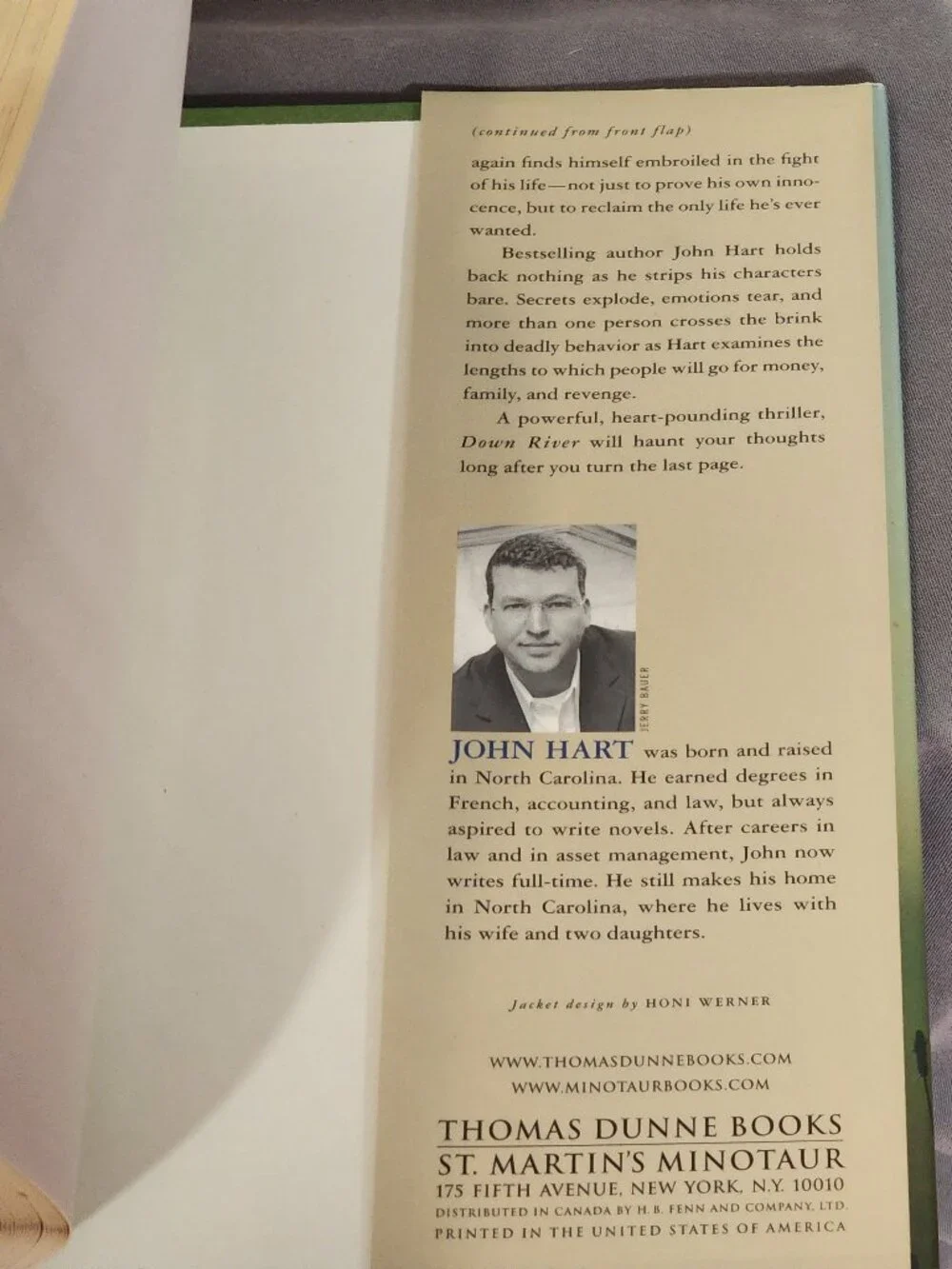 Down River A Novel by New York Times Best Selling Author John Hart Hardback Book